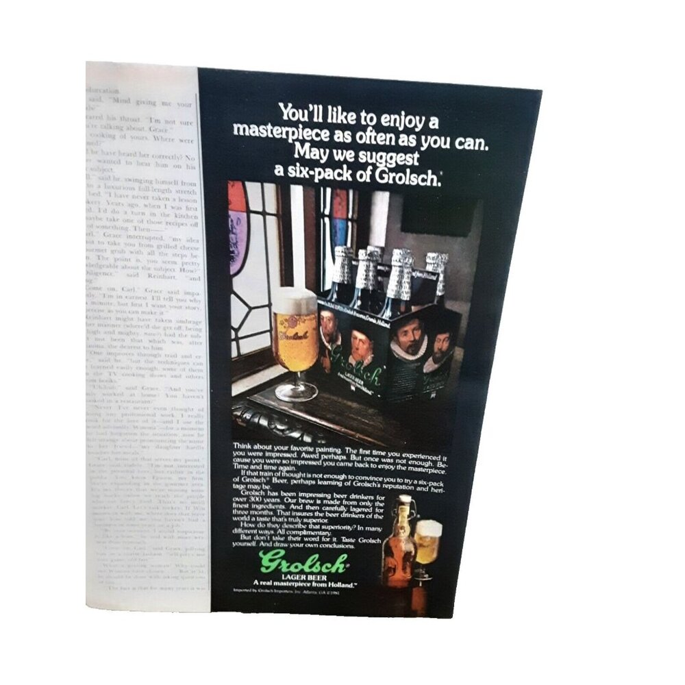 1981 Grolsch Beer Original Print Ad 80s